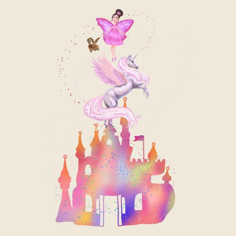 Fantasie Feen Schloss mit Einhorn
