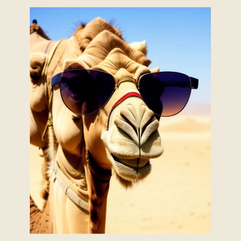 Coole Kamelurlaub Selfie Wüste Sonnenbrille Comic