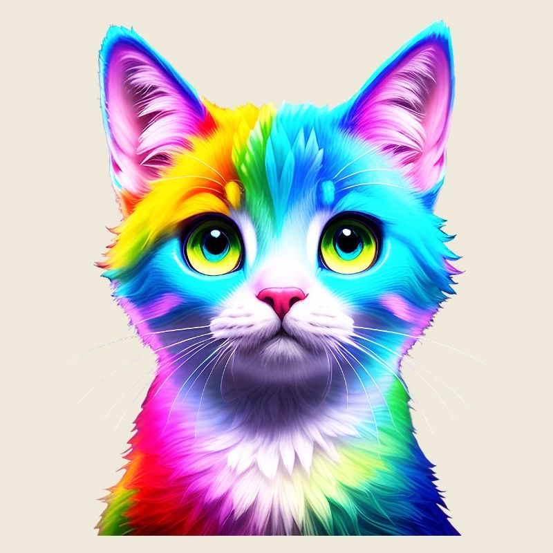 Regenbogenkatze Neonkunst