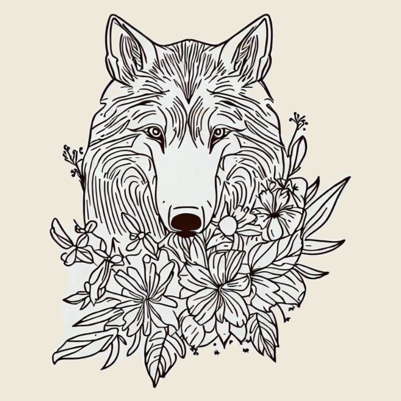 Wolfshund Blumen