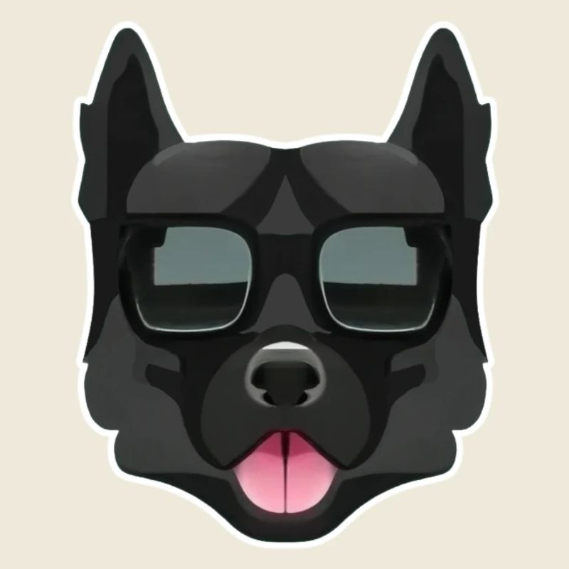 Black Dog with Sunglasses
