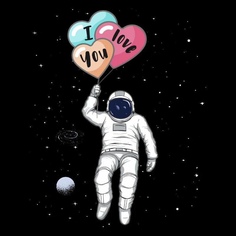 Astronaut, Ich liebe dich, Herz Ballons