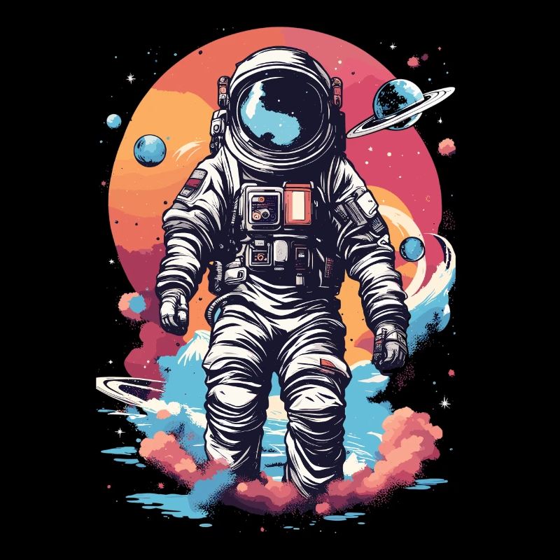 Cooler Astronaut im Weltall