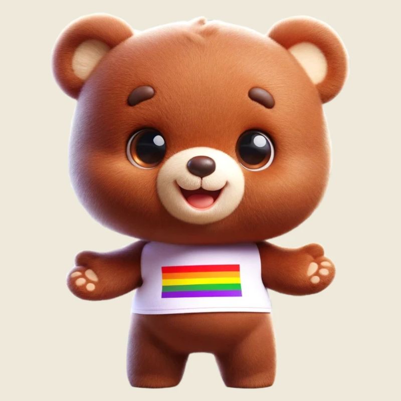 Teddy Tom mit Regenbogenshirt