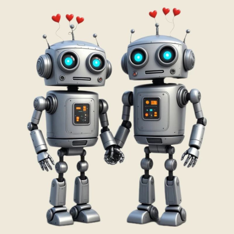 Roboter Pärchen nerds
