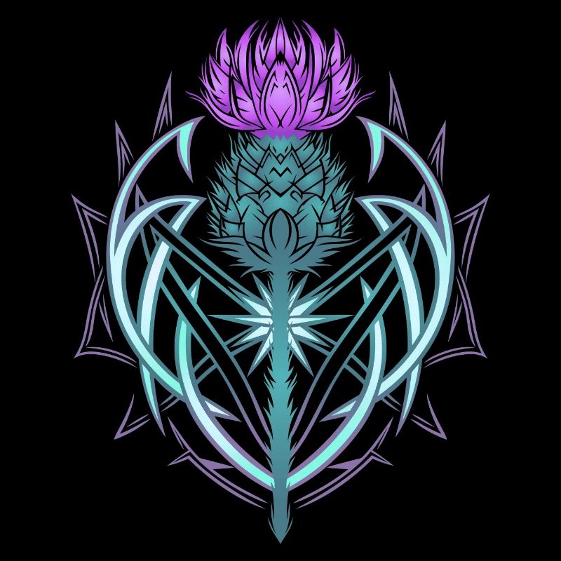 Distel Schild Celtic Knots Thistle Lover