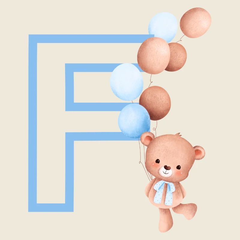 Buchstabe f blauer Bär