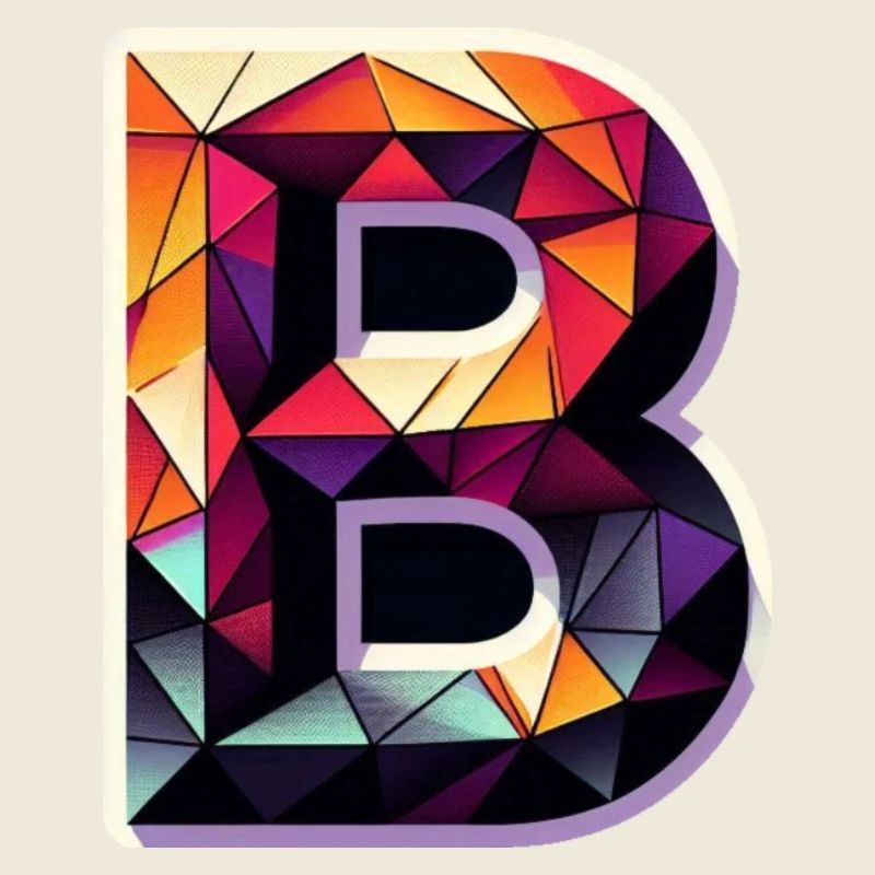 Buchstabe B Polygon bunt
