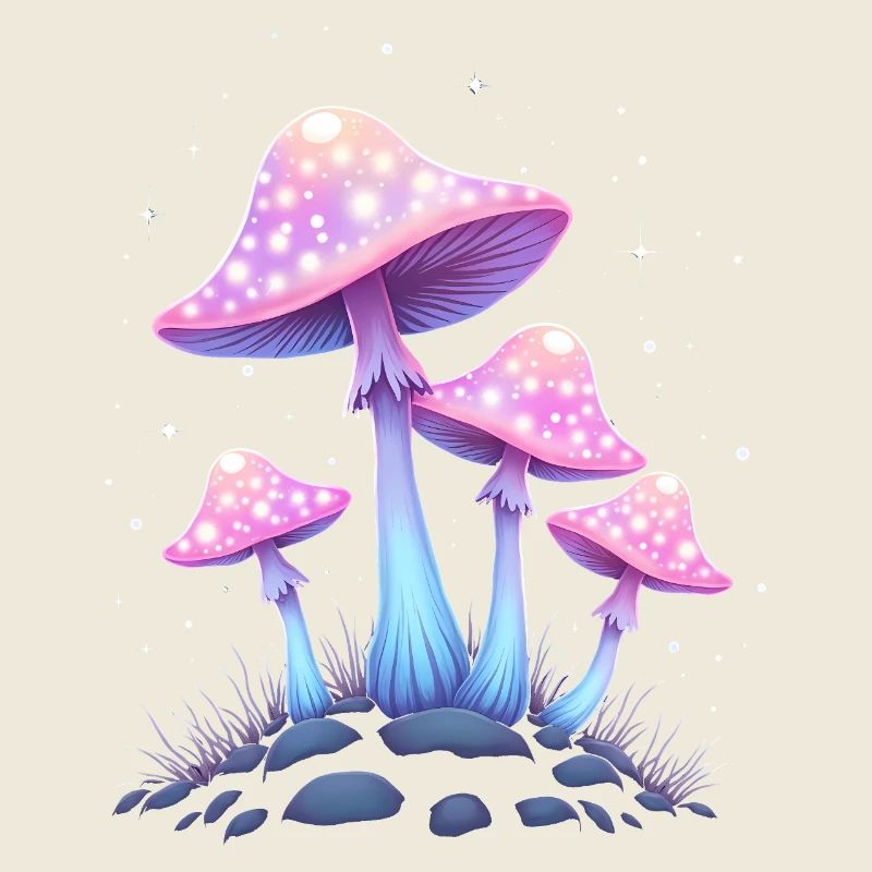 Magic Mushrooms - Mystical Forest Art