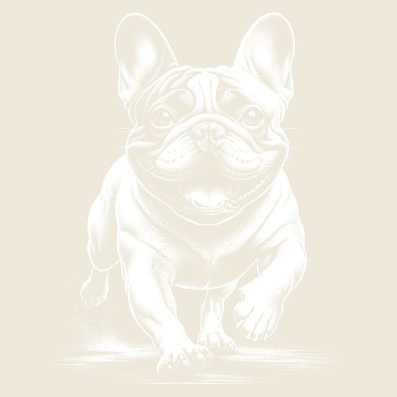 Exécuter le bouledogue français dans le style de dessin