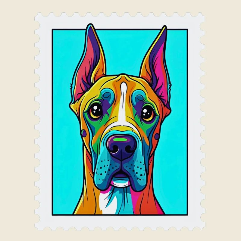 Farbenfroher Hund in Pop-Art Stil