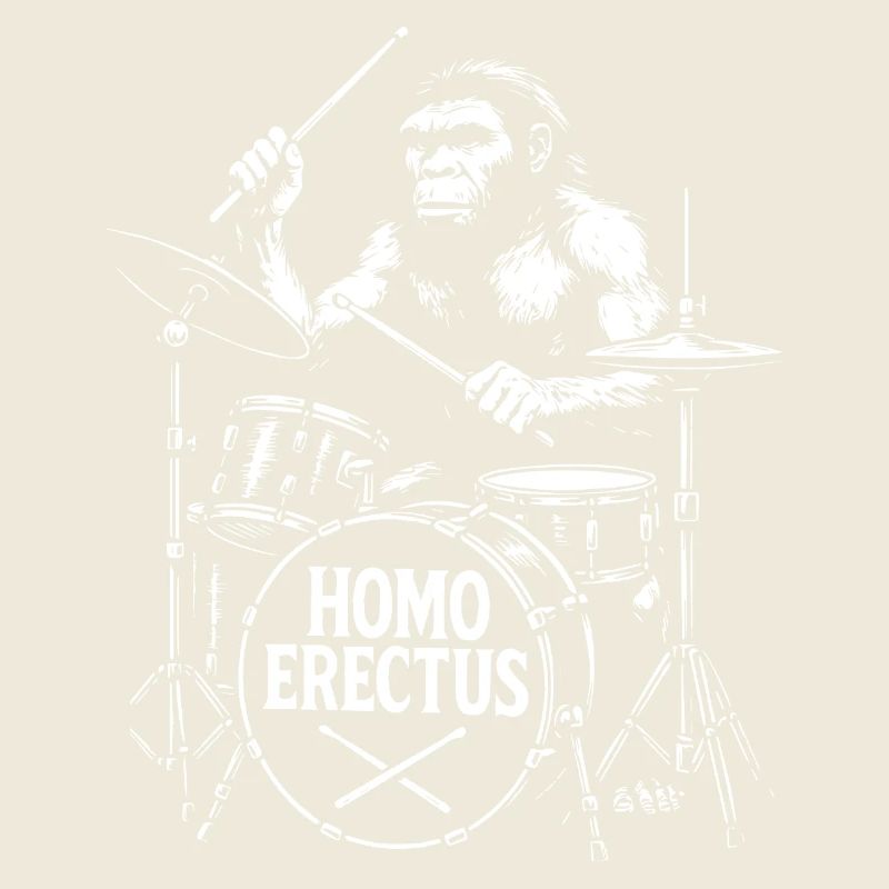 Homo Erectus Singe progressif avec tambours cadeau