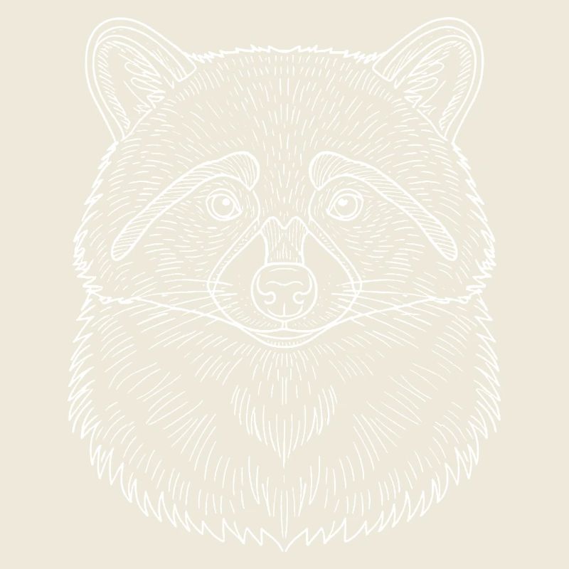 Minimalist raccoon head silhouette design