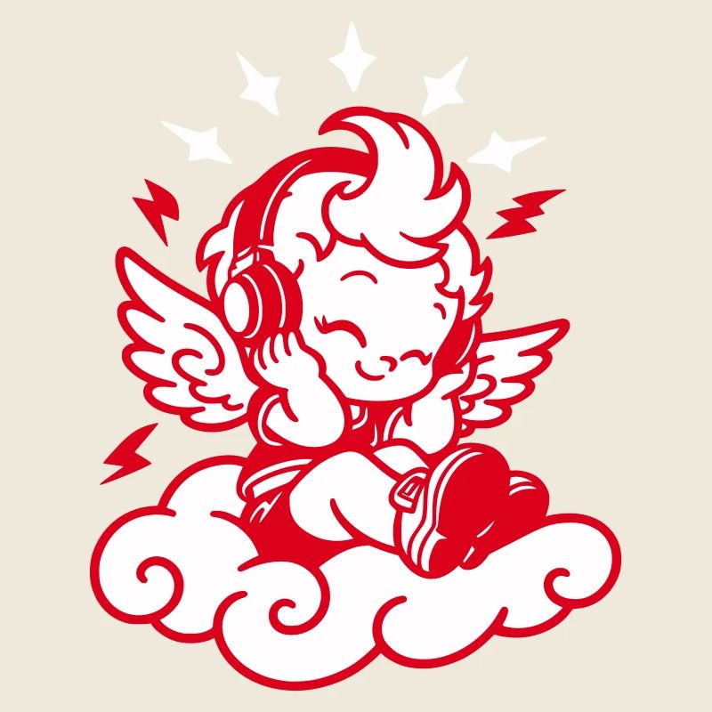 Musik Engel – Cherub mit Kopfhörern
