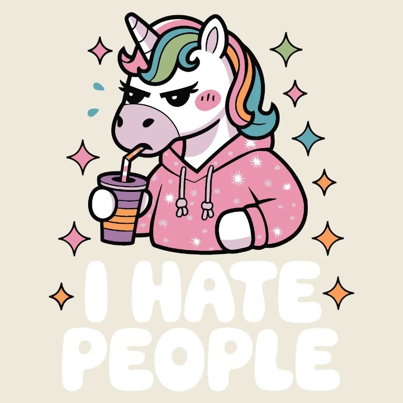 Grim Unicorn Hoodie Hate People Hate People