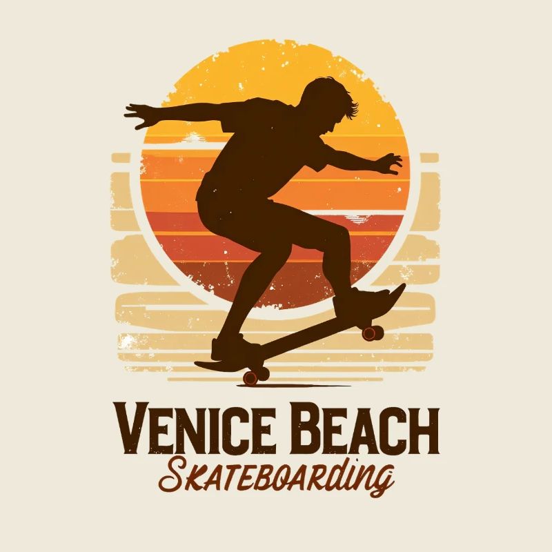 Venice Beach Skateboard Sunset