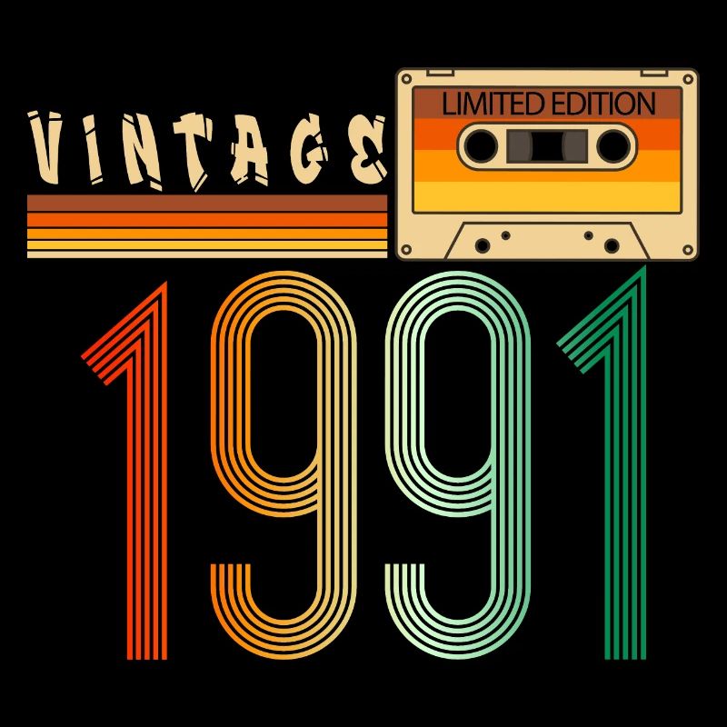 Year 1991 Old School Cassette Music Retro