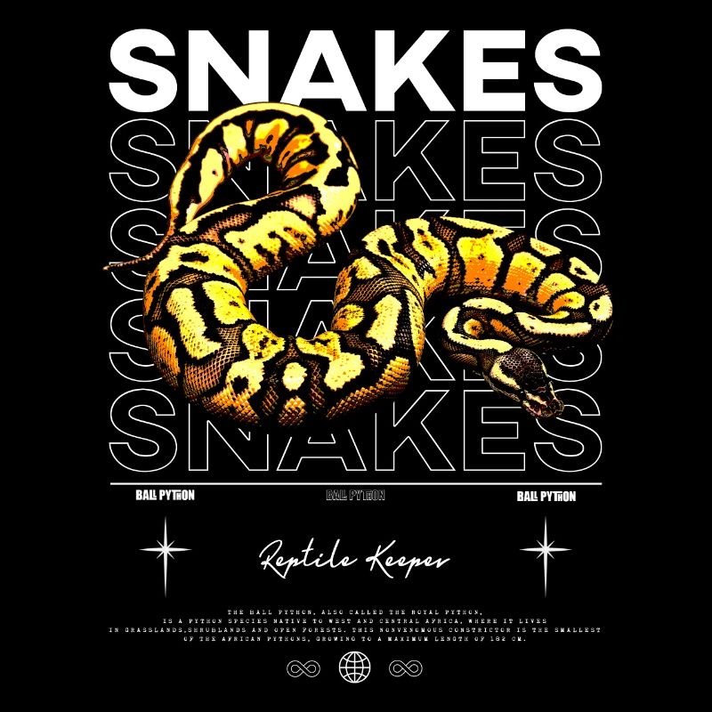 Ball Python Modern Streetwear Reptilienhalter