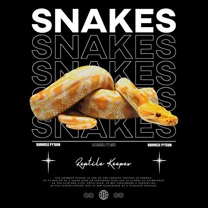 Burmesische Python Moderne Streetwear Reptilienhalterin