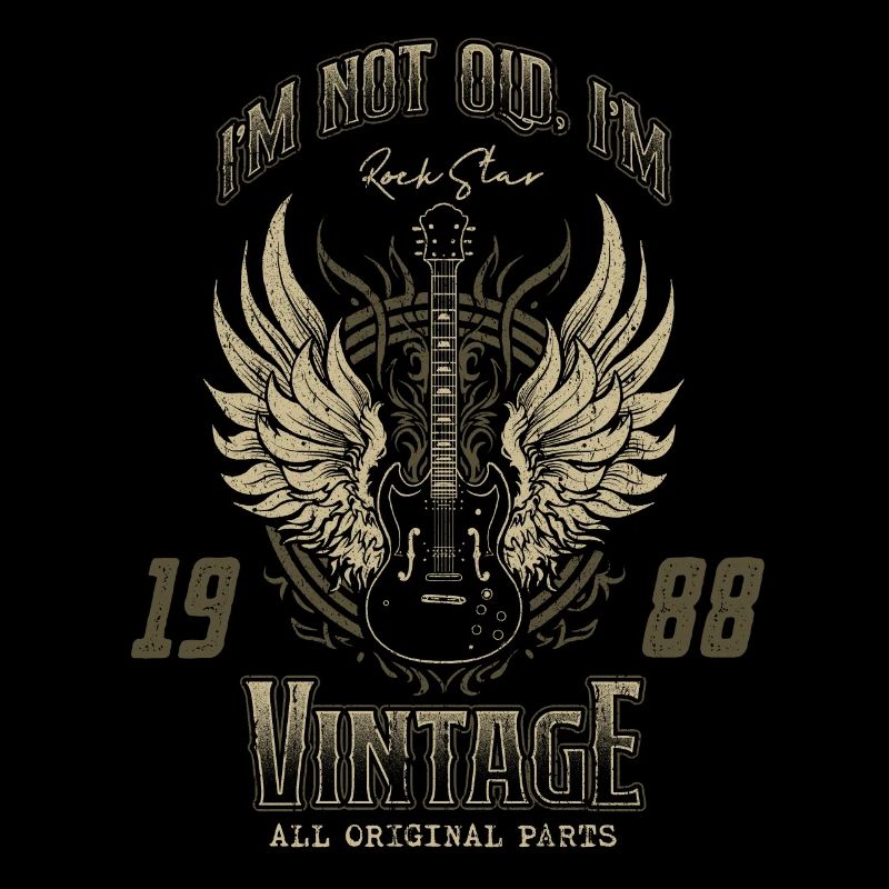 Ich bin nicht alt, ich bin Vintage Retro 1988 Gitarrist