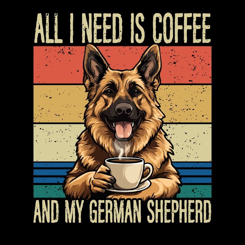 Coffee and my German Shepherd