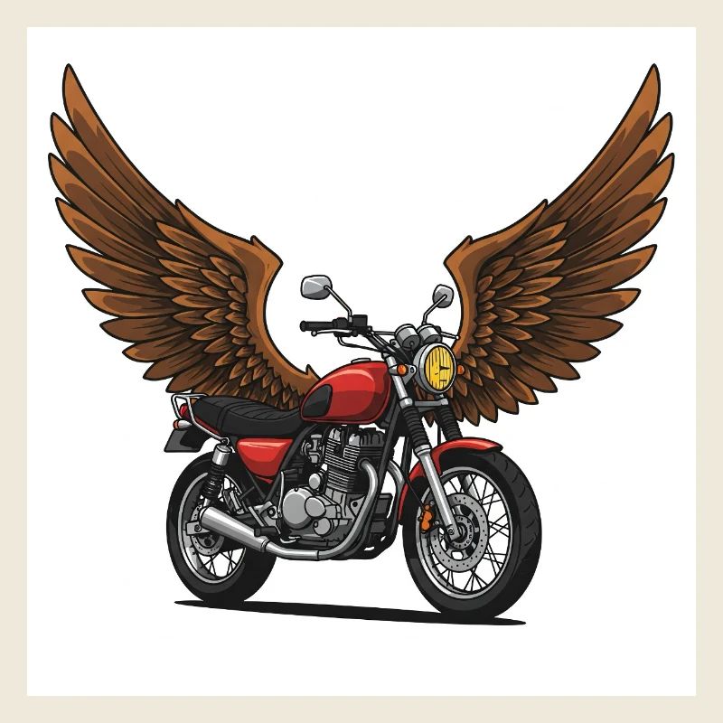 Futuristisches Motorrad mit Flügeln