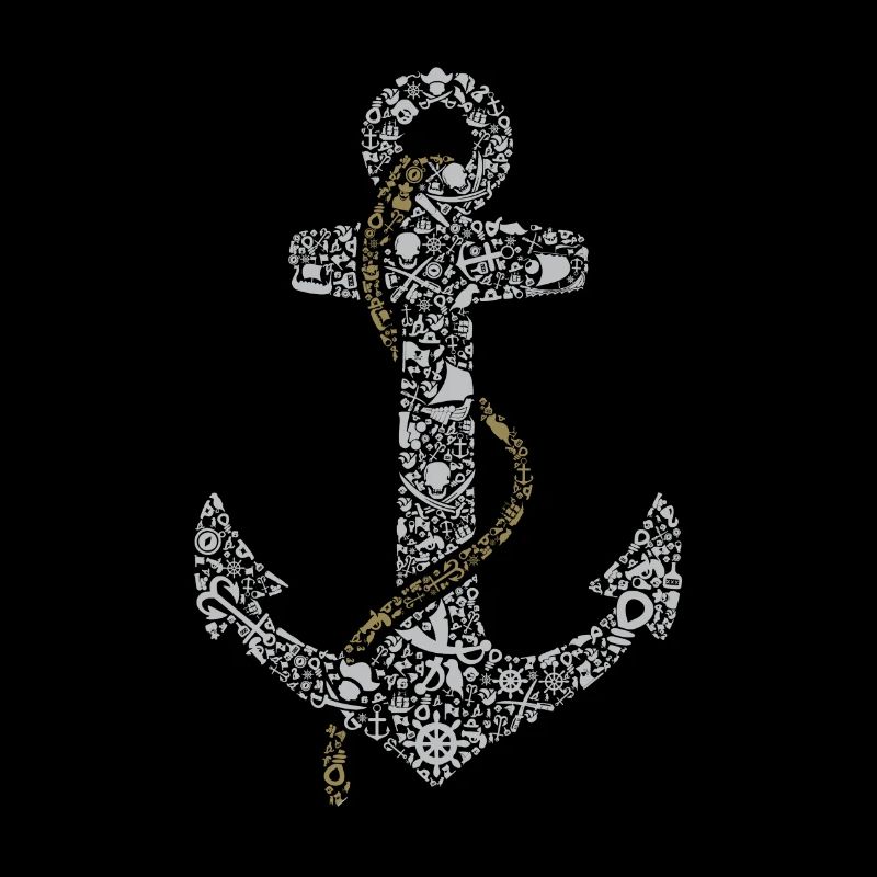 Anchor with seafaring symbols