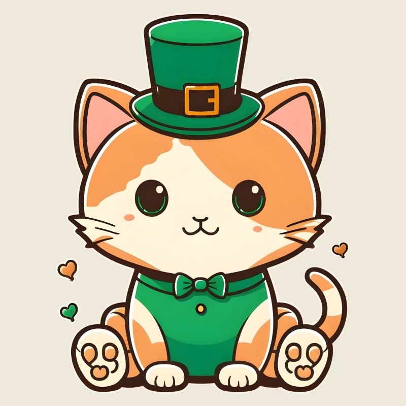 Chaton leprechaun en vert