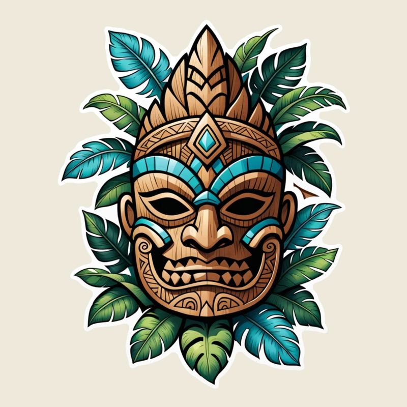 tiki beach - statue polynèsie