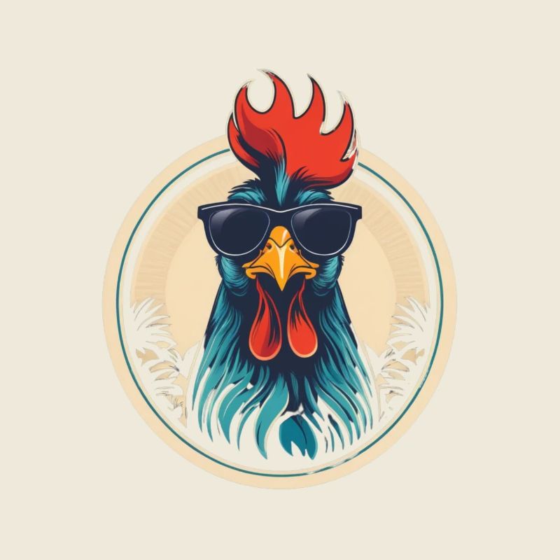 Cool Rooster Wearing Sunglasses