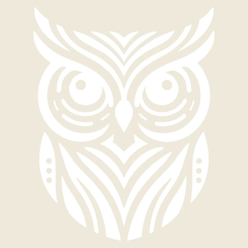 Art abstrait hibou minimaliste