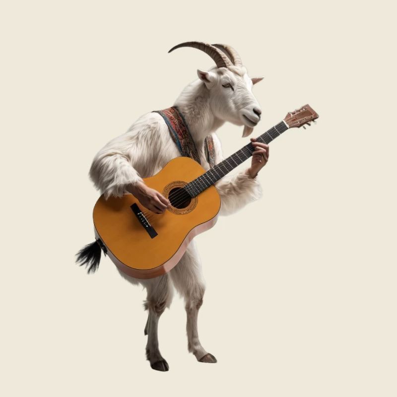 Weiße Ziege Gitarre