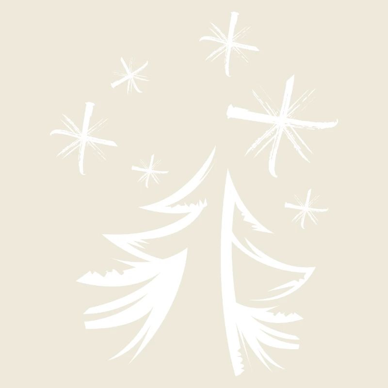 Sapin Étoile Neige Minimal Graffiti Noël