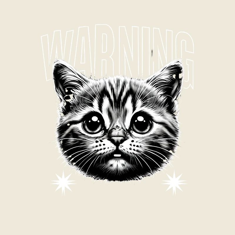 Warning Katze Mieze Geschenk