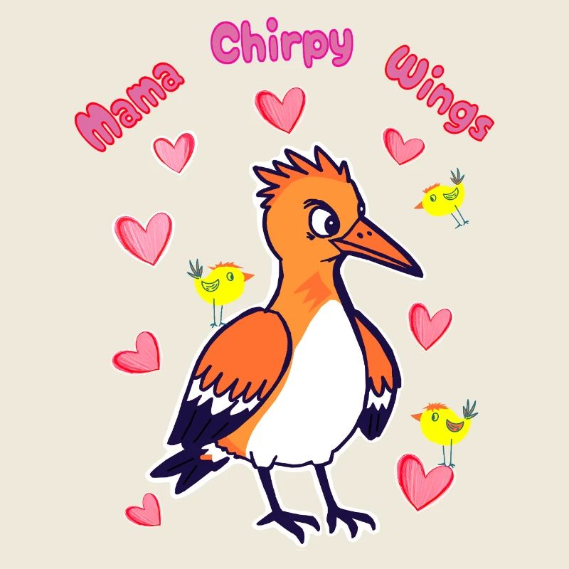 Mama Chirpy Wings : Oiseau de dessin animé