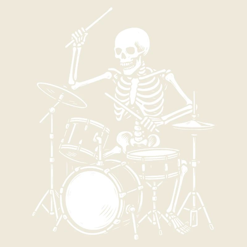 Skeleton Playing the Drums Artwork