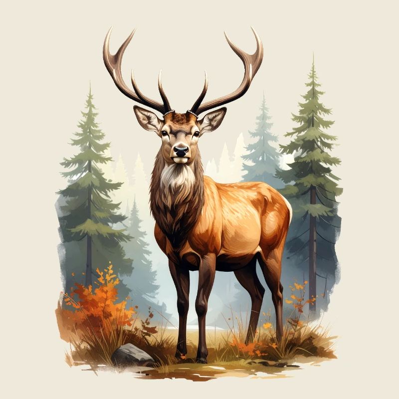 Cerf majestueux dans la forêt d'automne