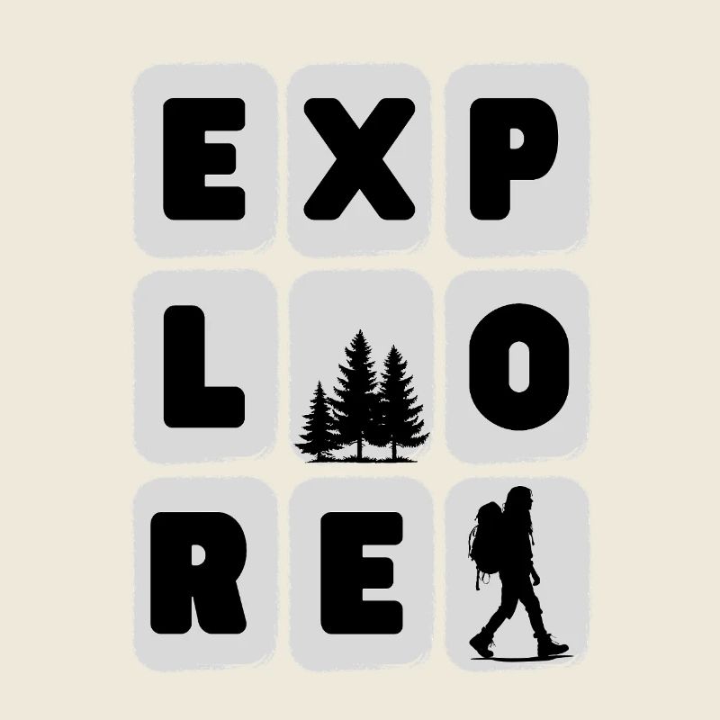 Conception de silhouette de randonnée aventureuse