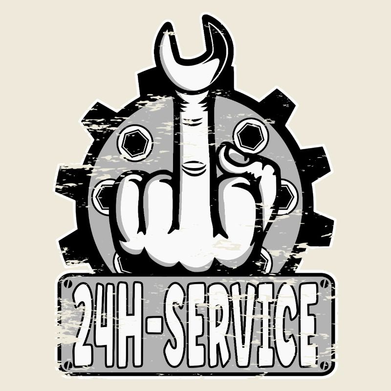 Mittelfinger Stinkerfinger 24h Service Design Grau