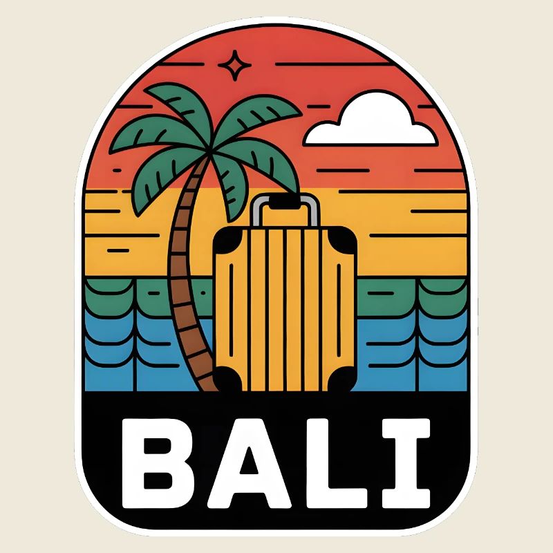 Bali Indonesia Suitcase Sonnenuntergang