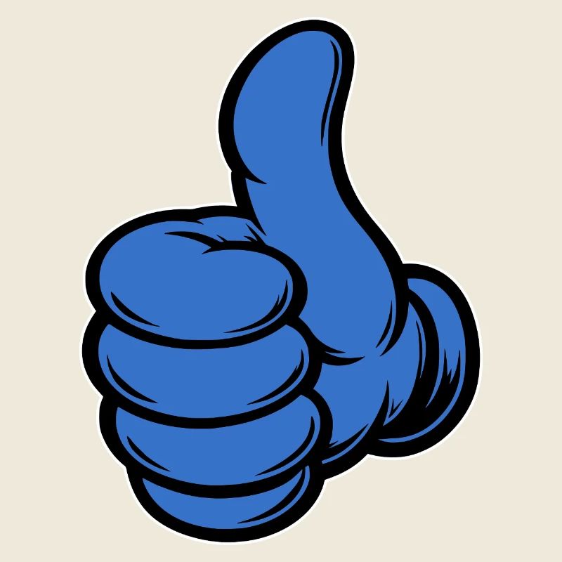 OK Comic Thumbs Up Hand Icon Blue