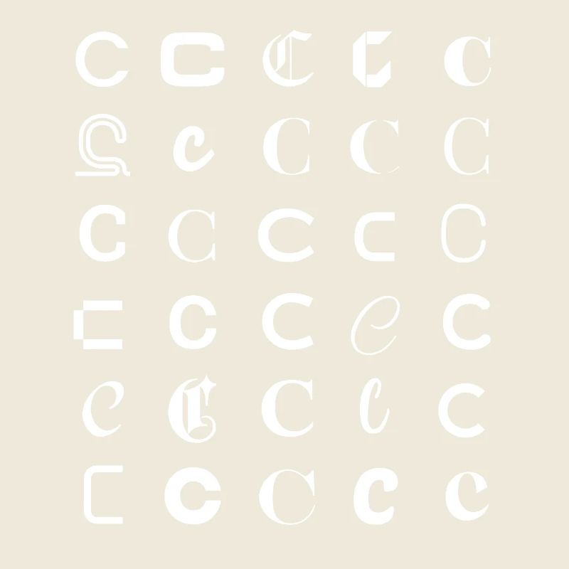 Typography C Glyphs Monogram Set