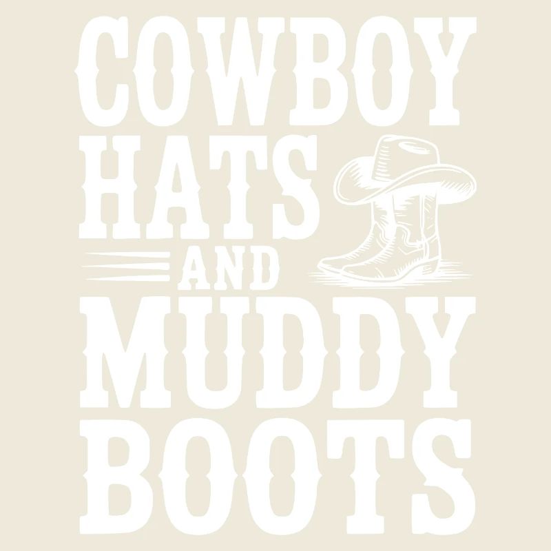 Chapeaux de cow-boy et bottes boueuses
