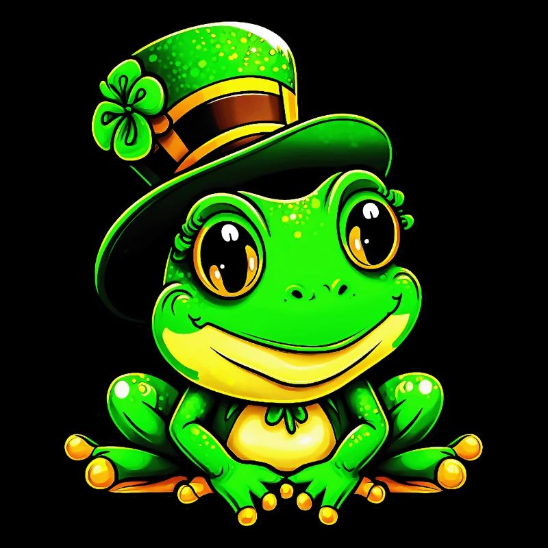 Cute magic frog on St. Patrick's Day