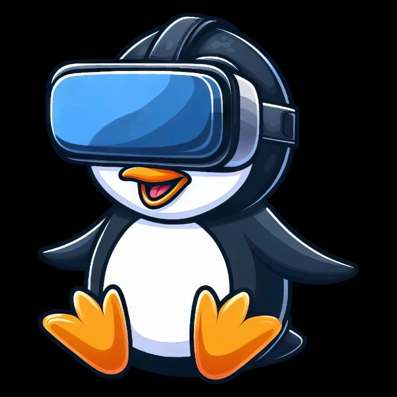 Penguin VR Gamer Future Science Fiction