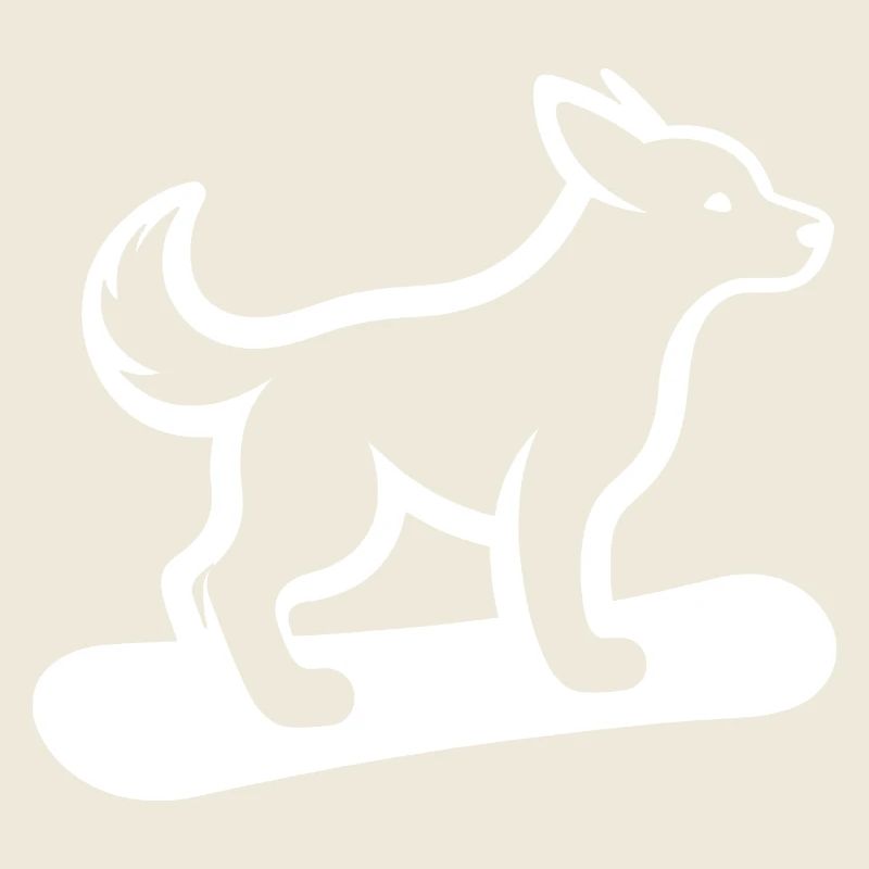 Chien Snowboard Snowboarder Design minimaliste