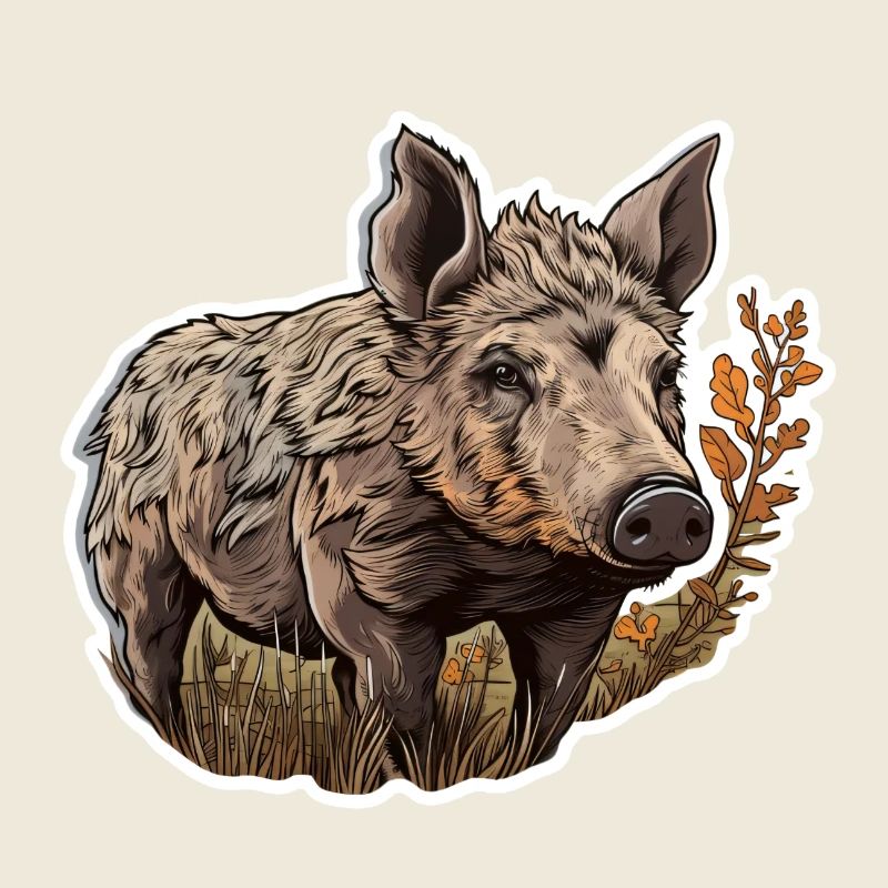 Wildschwein auf einem Feld