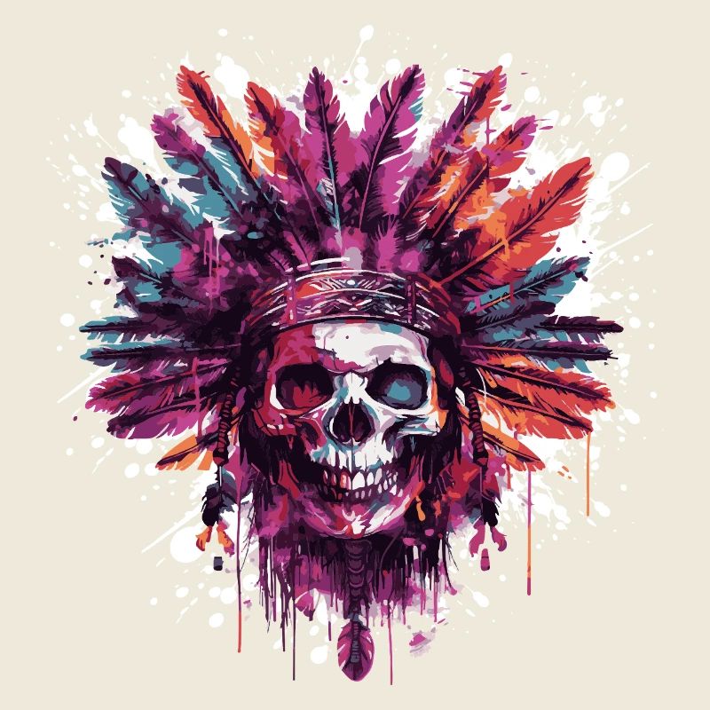 Indianer Totenkopf Häuptling