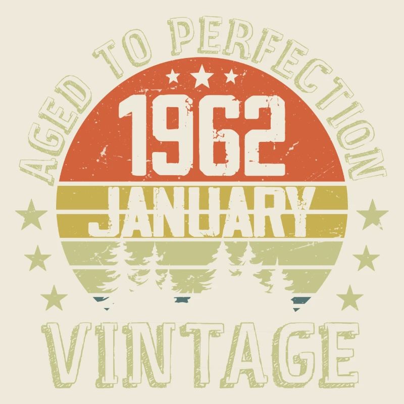 Geboren im Januar Geburtstagsgeschenk Januar 1962