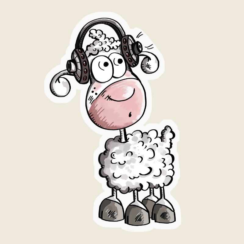 Schaf mag Musik - Schafe - Lamm - Bock - Schafbock